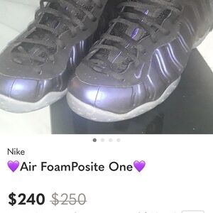 Nike Air Foamposite One Black and Purple Sneakers
